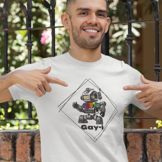 Grappige Gay Pride Rainbow AI Robot T-shirt