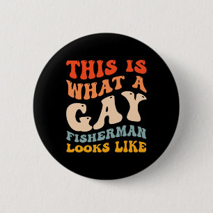 Grappige Gay Pride Vissen Hoe Een Gay Visser Er Ui Ronde Button 5,7 Cm