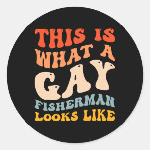 Grappige Gay Pride Vissen Hoe Een Gay Visser Er Ui Ronde Sticker