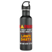 Grappige gazon darts grap afbeelding waterfles  (Voorkant)
