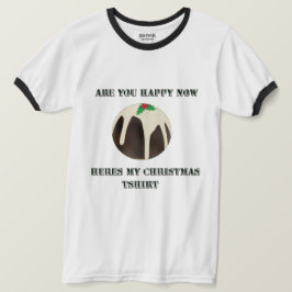 Grappige gazon kommen kerst pudding, Ringer Tshirt