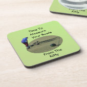 Grappige gazon kommen meten tijd, Onderzetters (Linkerzijde)