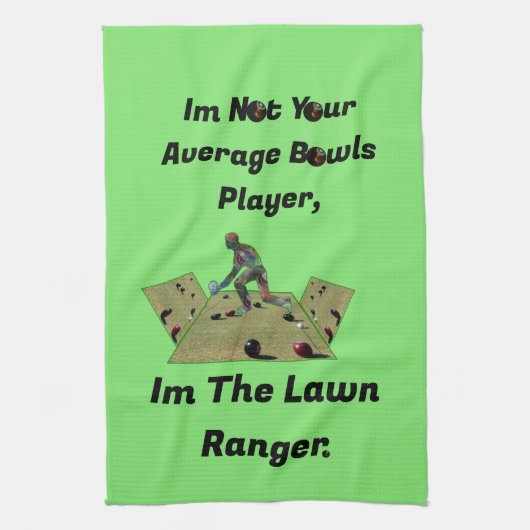Grappige gazon kommen ranger, theedoek (Verticaal)
