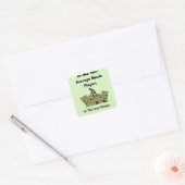 Grappige gazon kommen ranger, vierkante sticker (Envelop)