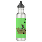 Grappige gazon kommen ranger, waterfles  (Links)