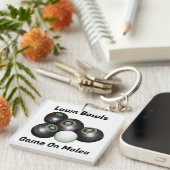 Grappige gazon kommen spel op m...., sleutelhanger (Voorkant Rechts)