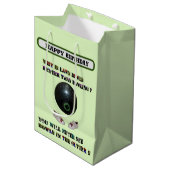 Grappige gazon kommen versus bowlen, verjaardag medium cadeauzakje (Voorkant Gekanteld)