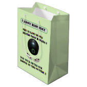 Grappige gazon kommen versus bowlen, verjaardag medium cadeauzakje (Achterkant Gekanteld)