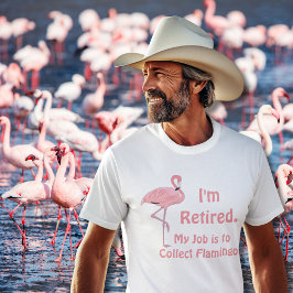 Grappige gazonflamingo-pensioen t-shirt