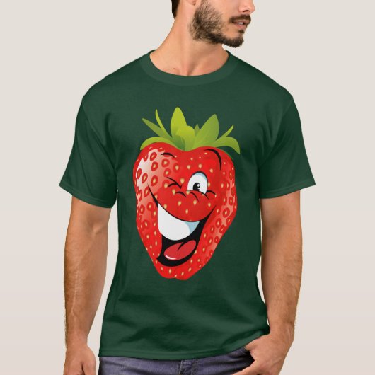 grappige geanimeerde aardbei t-shirt (Voorkant)