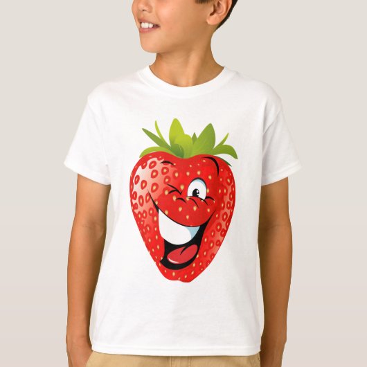 grappige geanimeerde aardbei t-shirt (Voorkant)