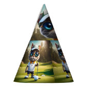 Grappige Geanimeerde Kat Golfspeler, Feesthoedjes (Links)