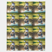 Grappige geanimeerde kat golfspeler, fleece deken (Voorkant)