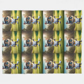 Grappige geanimeerde kat golfspeler, fleece deken (Voorkant (Horizontaal))