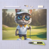 Grappige geanimeerde kat golfspeler, tissuepapier (Craft)