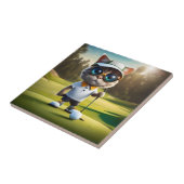 Grappige Geanimeerde Kattengolfspeler, Tegeltje (Zijkant)