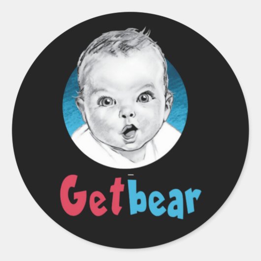 Grappige Gearbear Ronde Sticker (Voorkant)