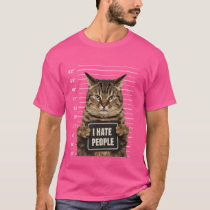 Grappige gearresteerd criminele kat Mugshot Ik haa T-shirt