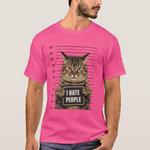Grappige gearresteerd criminele kat Mugshot Ik haa T-shirt