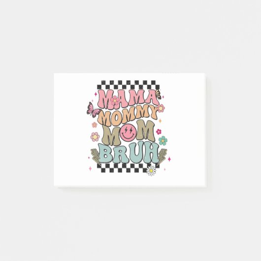 Grappige geblokte mama bloeit Moederdag Schattigee Post-it® Notes (Voorkant)