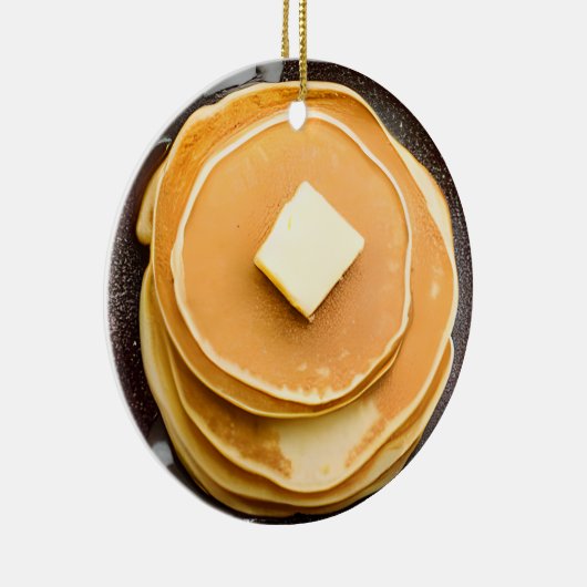 Grappige geboterde pannenkoeken Pun Christmas Keramisch Ornament (Rechts)