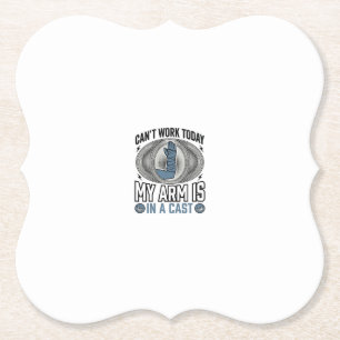 Grappige Gebroken Arm Gips Vintage T-Shirt Ontwerp Kartonnen Onderzetters