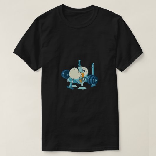 grappige Gebroken Ei Gym Mislukking T-shirt (Design voorkant)
