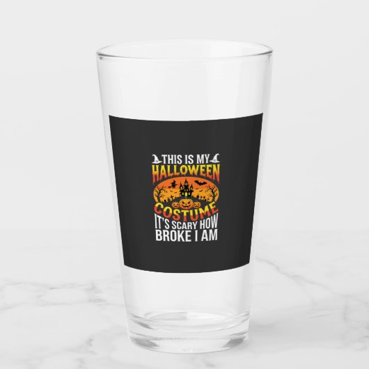 Grappige Gebroken Halloween Kostuum Spookhuis Ontw Glas (Voorkant)