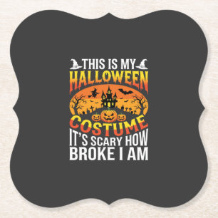 Grappige Gebroken Halloween Kostuum Spookhuis Ontw Kartonnen Onderzetters