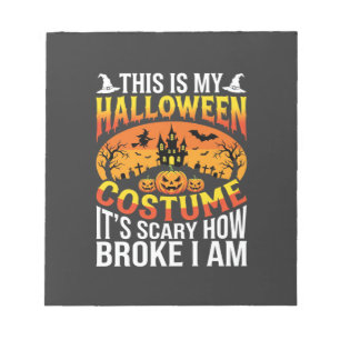 Grappige Gebroken Halloween Kostuum Spookhuis Ontw Notitieblok