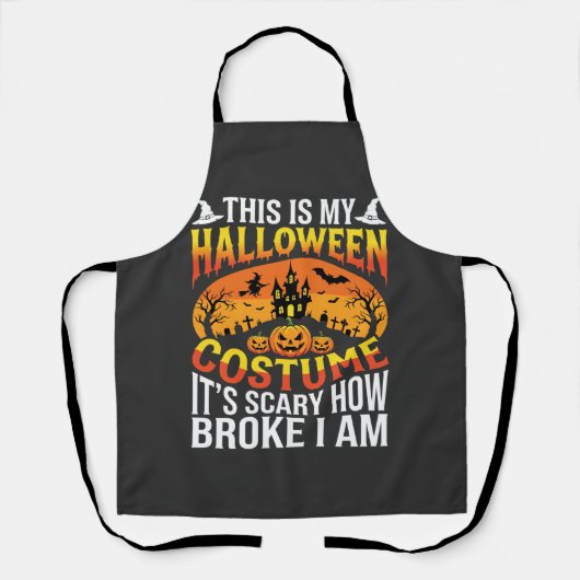 Grappige Gebroken Halloween Kostuum Spookhuis Ontw Schort (Voorkant)