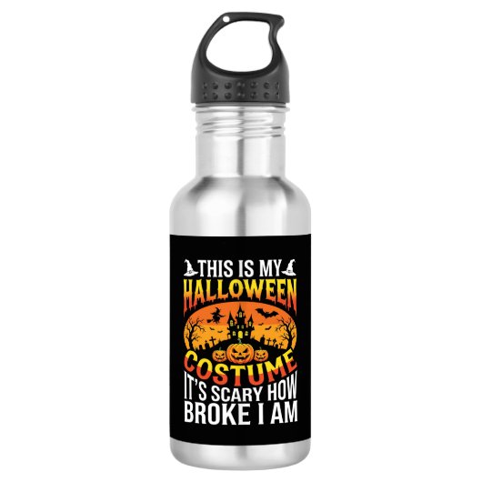 Grappige Gebroken Halloween Kostuum Spookhuis Ontw Waterfles (Voorkant)