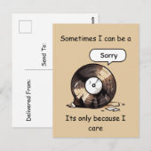 Grappige Gebroken Plaat Sorry Omdat Ik Er Om Geef Briefkaart (Voorkant / Achterkant)