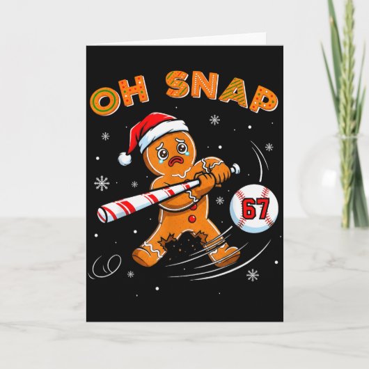 Grappige Gebruine Brood Man Oh Snap 67 Baseball Me Kaart (Voorkant)