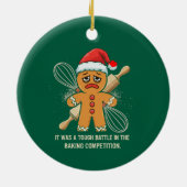 Grappige Gebruine Kabouter "Taai Strijd Bakken Keramisch Ornament (Achterkant)