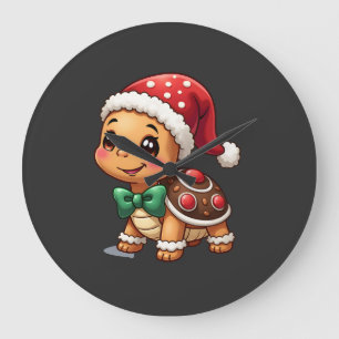 Grappige Gebruinebroodman Schildpad Kerst Vrouwen Grote Klok