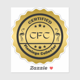 Grappige gecertificeerde Flamingo Collector Zwart  Sticker