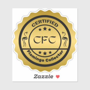 Grappige gecertificeerde Flamingo Collector Zwart  Sticker