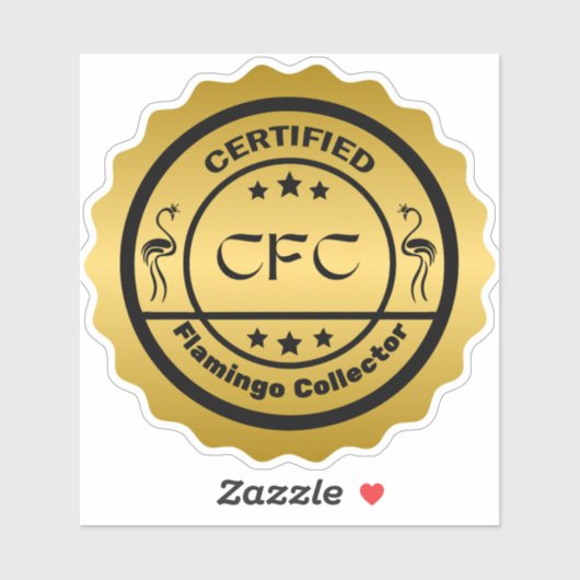 Grappige gecertificeerde Flamingo Collector Zwart Sticker (Vel)