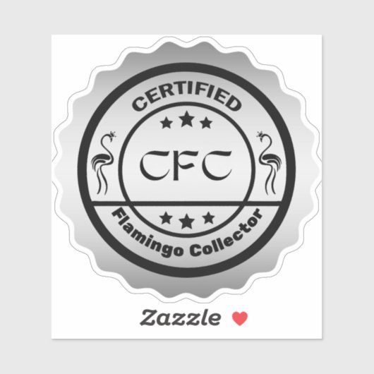 Grappige gecertificeerde Flamingo Collector Zwart Sticker (Vel)