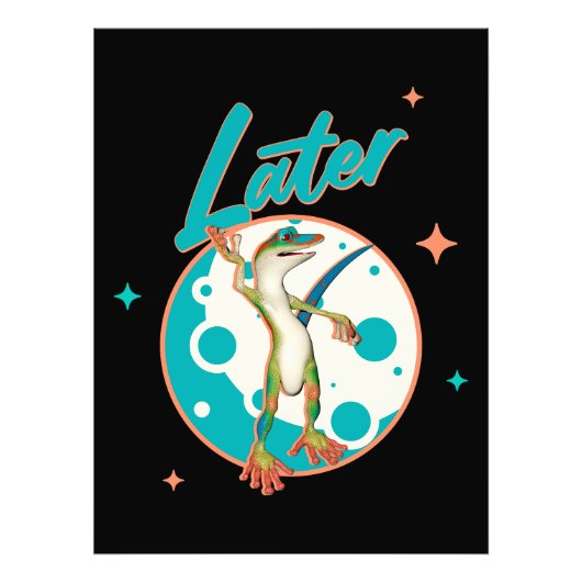 Grappige Gecko later Foto Afdruk (Voorkant)