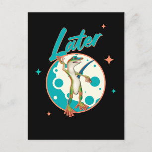 Grappige Gecko Later Uitstel Humor Briefkaart