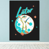 Grappige Gecko Later Uitstel Humor Canvas Afdruk (Insitu (Houten vloer))