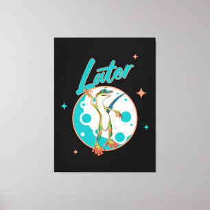 Grappige Gecko Later Uitstel Humor Canvas Afdruk