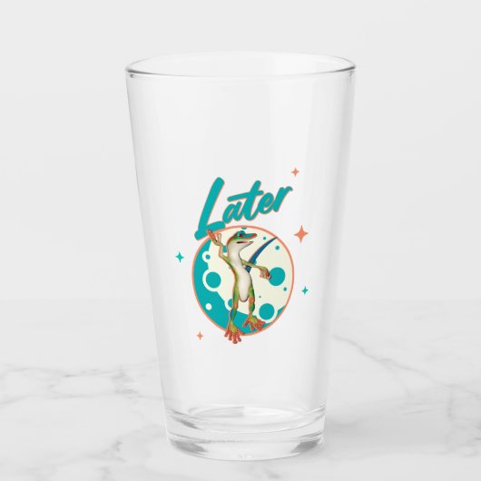 Grappige Gecko Later Uitstel Humor Glas (Voorkant)