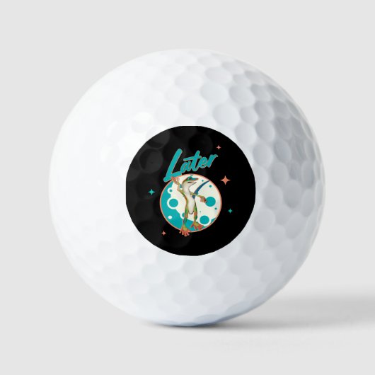 Grappige Gecko Later Uitstel Humor Golfballen (Voorkant)