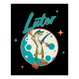 Grappige Gecko Later Uitstel Humor Perfect Poster