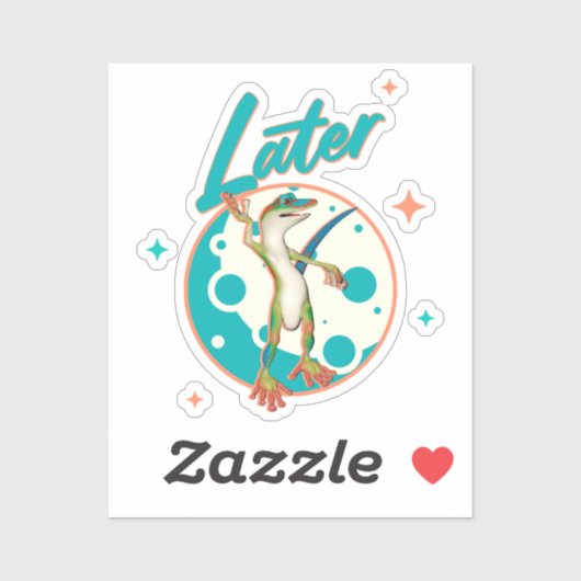 Grappige Gecko Later Uitstel Humor Sticker (Vel)