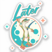Grappige Gecko Later Uitstel Humor Sticker (Voorkant)