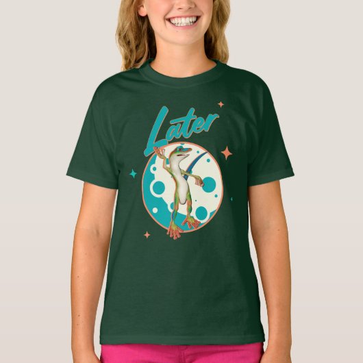 Grappige Gecko Later Uitstel Humor T-shirt (Voorkant)